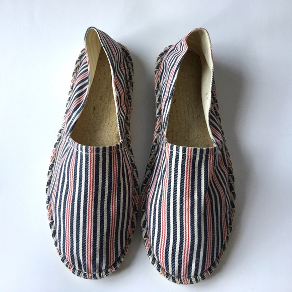 RED & BLUE STRIPED ESPADRILLES WOMEN'S SIZE 12 UK SIZE 11 - Picture 1 of 13